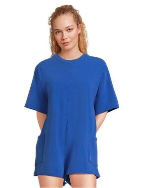 Free People Movement Hot Shot Tee Romper Electric Shock Blue New With Tag Medium
